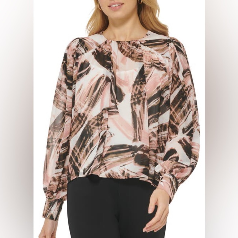 DKNY women’s PEASANT BLOUSE - Blouse